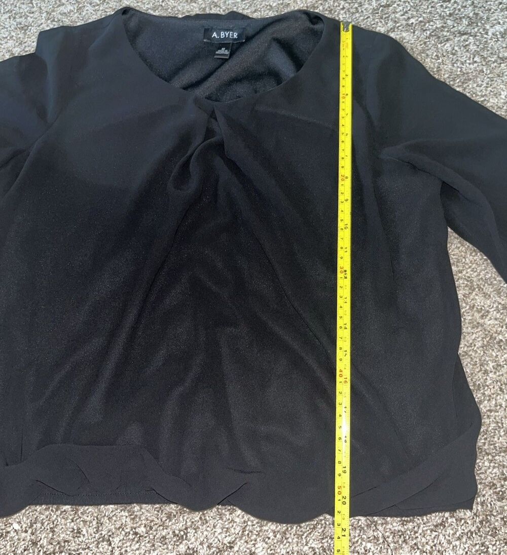 A. Byer Blouse Size Medium Black - Picture 3 of 8